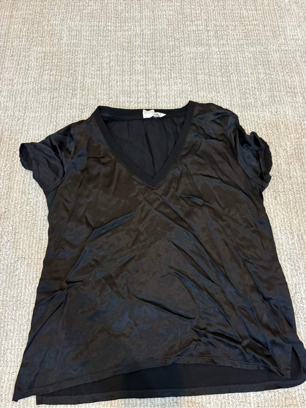 Nation LTD Black V-Neck Short Sleeve Top